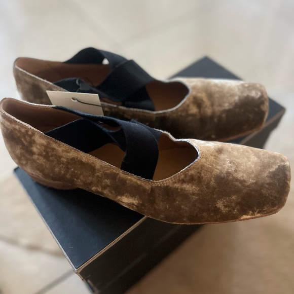 Uma Wang velvet  cross strap ballerinas EU39 NWT - Picture 12 of 14